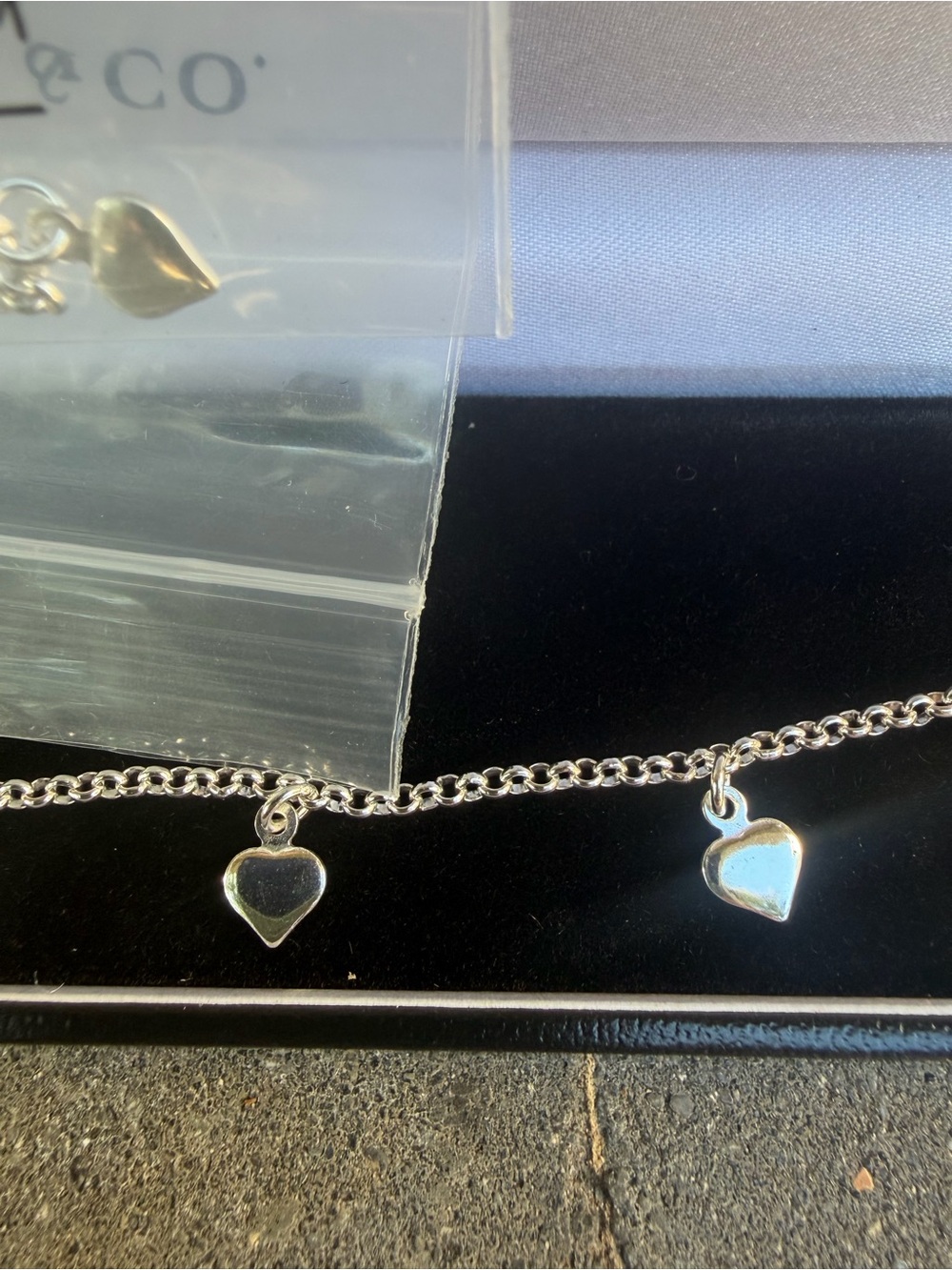 Sterling Silver Heart Charm Bracelet/Anklet - Picture 5 of 6